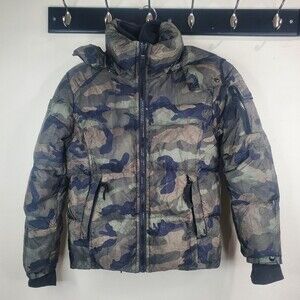 Sam new york Camo Glacier Down Jacket - Boys' Olive Camo, 12